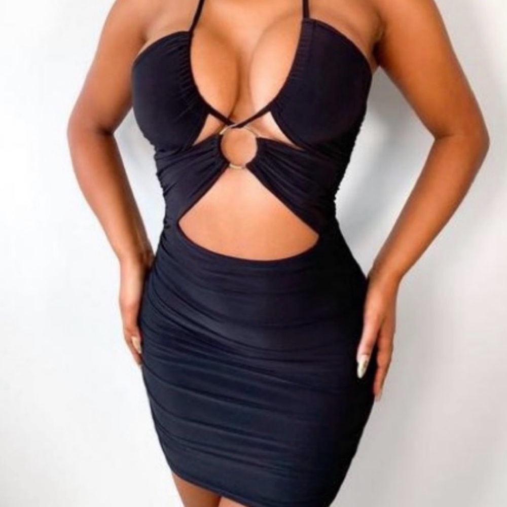 Missguided Black Cut-Out Mini Dress
